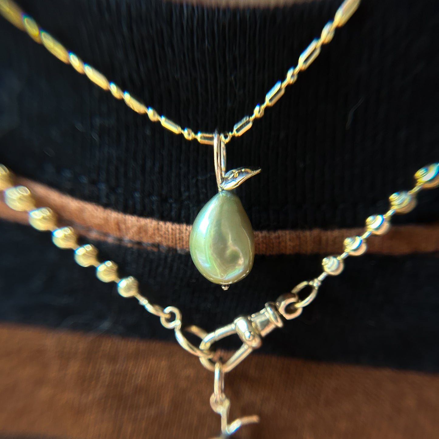 Autumn Harvest: Green Pear Pearl Charms