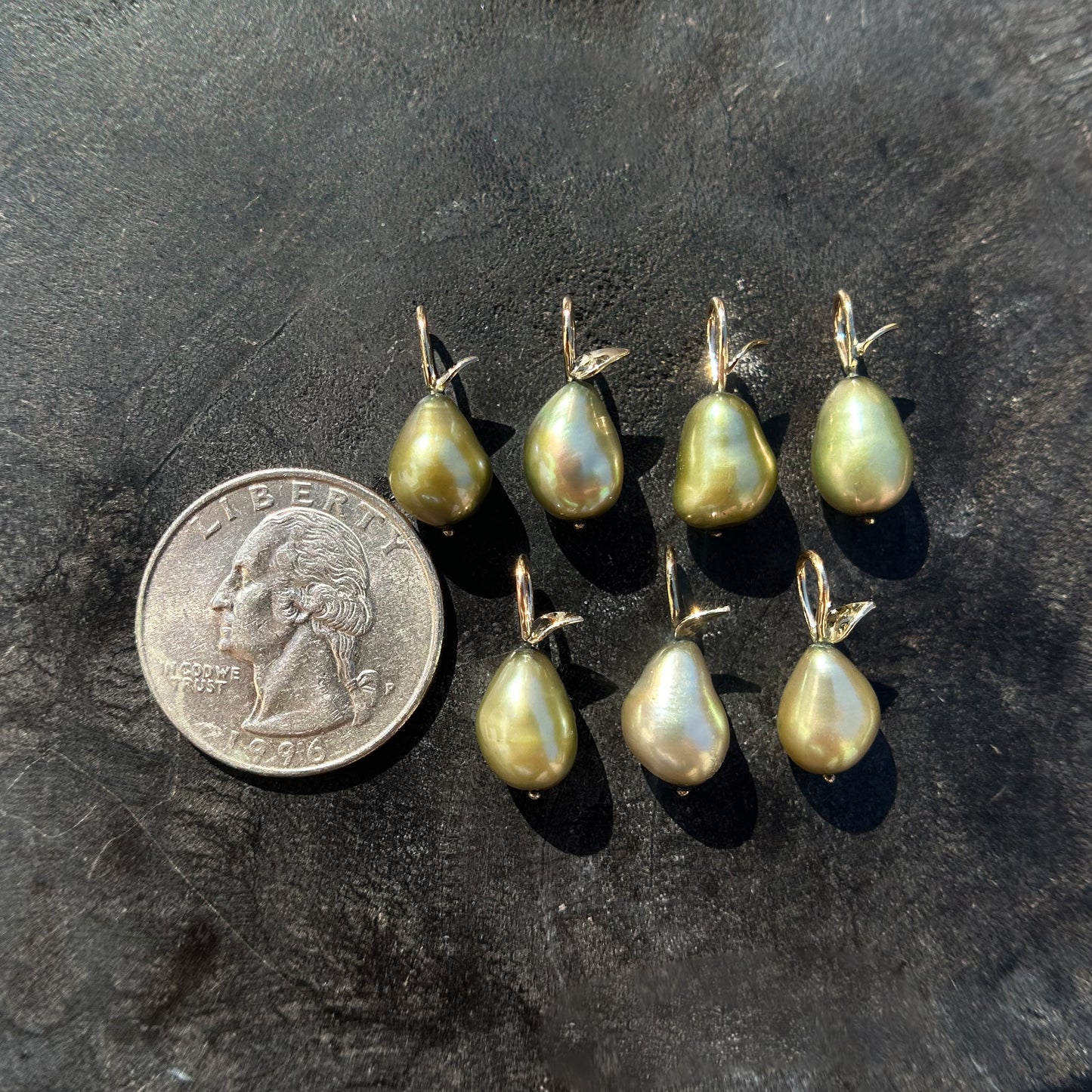 Autumn Harvest: Green Pear Pearl Charms