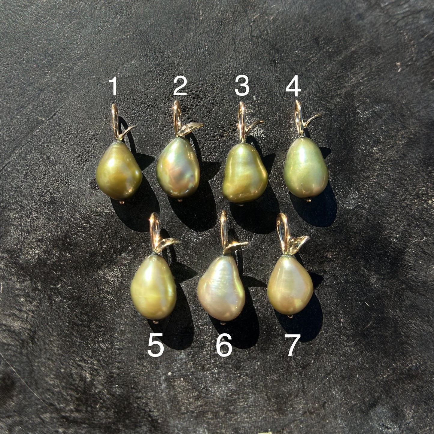 Autumn Harvest: Green Pear Pearl Charms