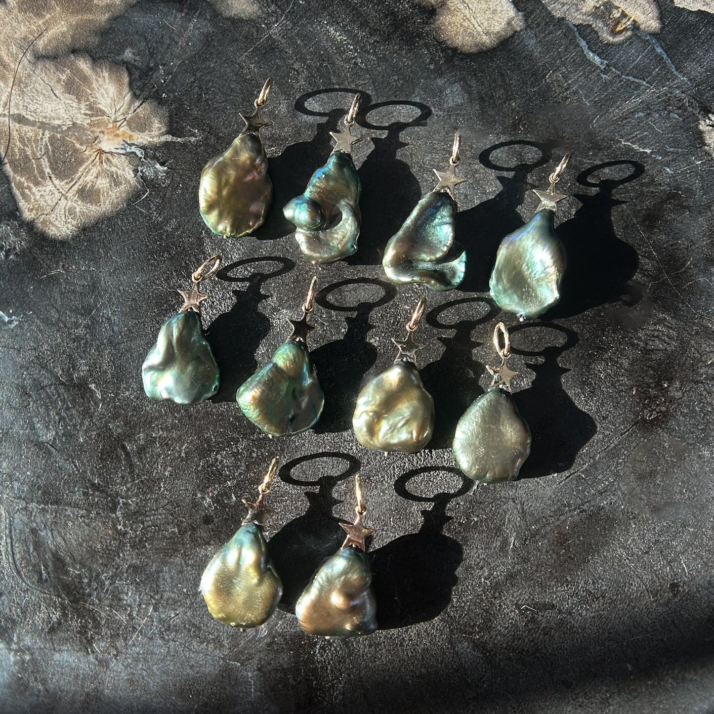 Yule Tree Pearl Pendants
