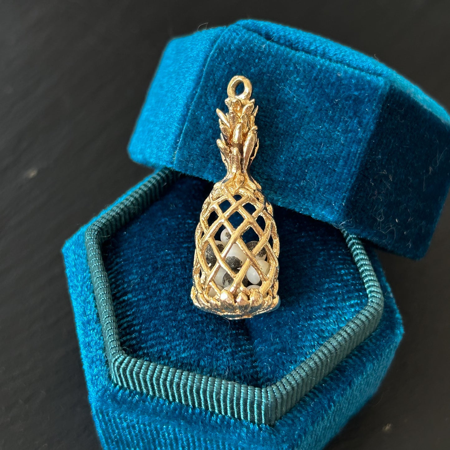 3D Pineapple Charm 14k