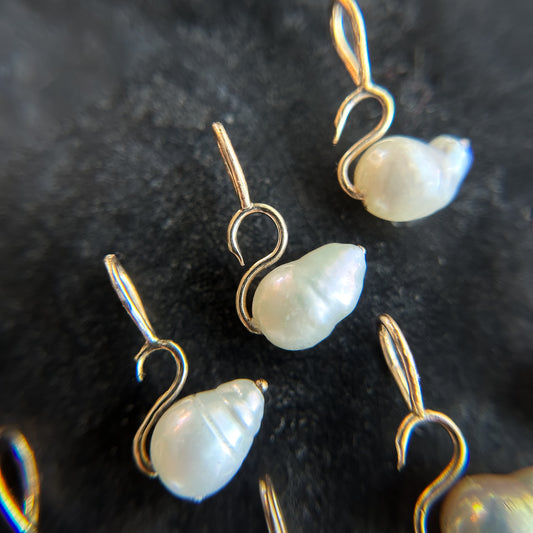 Swan Pearl Charm