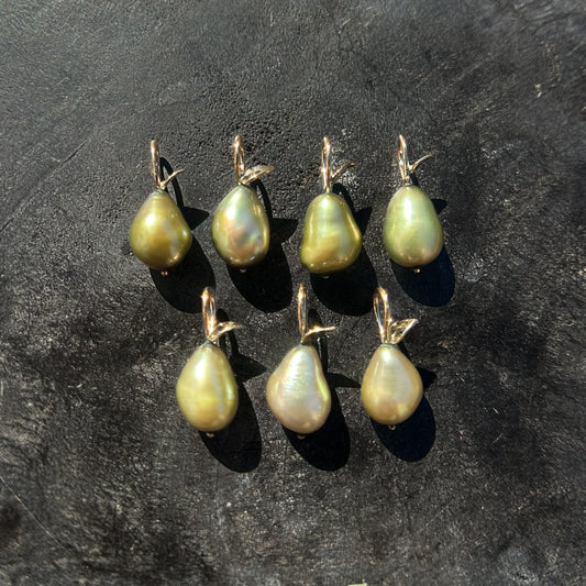 Autumn Harvest: Green Pear Pearl Charms