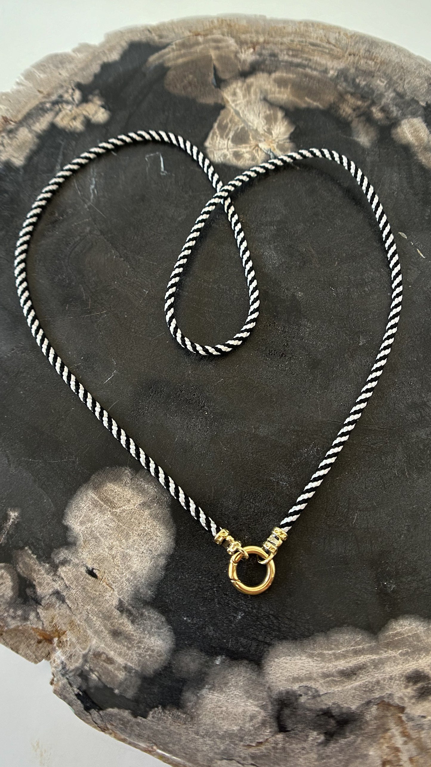 Kumihimo Cord Necklace, 14k gold