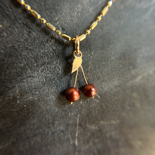 Summer Harvest: Mini Cherry Pearl Charm